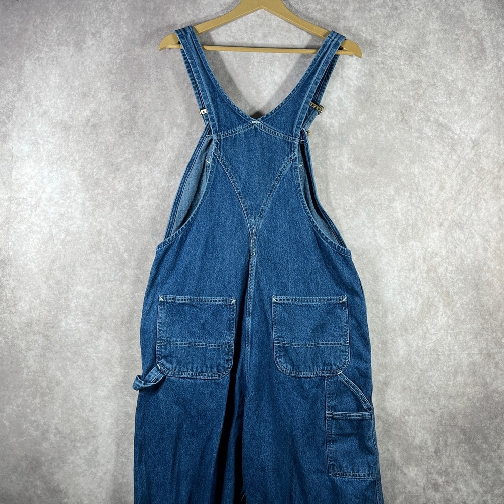 Carhartt Bib Overalls Mens 34X36 Denim Dark Stonewash Workwear Outdoors Farm - Picture 5 of 10